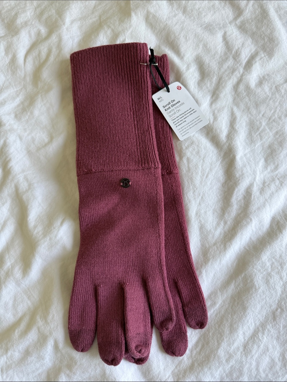lululemon athletica Women's Merino Knit Long Gloves - dusty pink